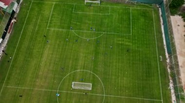Local club soccer players training great background