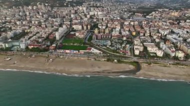 Panorama of the city from a birds eye view 4 K