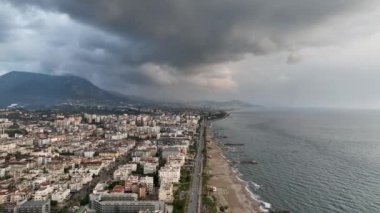 Panorama of the city from a birds eye view 4 K