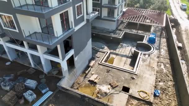 Construction Residential Buildings Aerial View — Stock Video