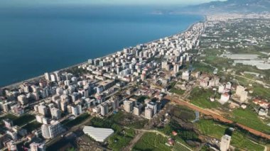 Panorama of the city from a birds eye view 4 K