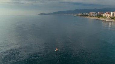 Healthy strong male enjoy outdoor active lifestyle and water sports on holiday vacation.