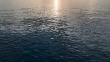 Cloudy sunset at sea colorful colors aerial view