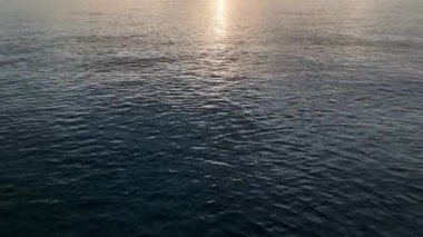 Cloudy sunset at sea colorful colors aerial view