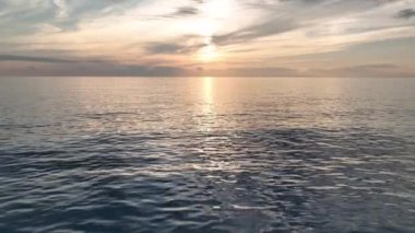 Abstract aerial nature summer ocean sunset sea and sky background. Vacation, travel and holiday concept 4 K