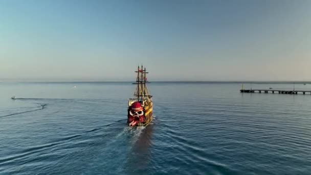Turkey Alanya Pirate Harbor Awesome Boat Trip — Stock videók
