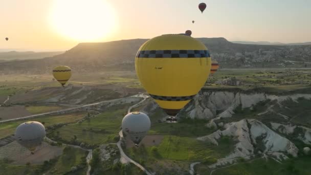 Törökország Drón Repül Csodálatos Szikla Képződmények Mesés Táj — Stock videók