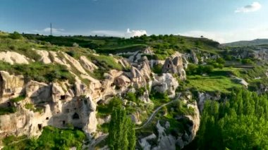 known for its distinctive fairy chimneys tall, cone shaped rock formations clustered in Monks Valley, Goreme and elsewhere.