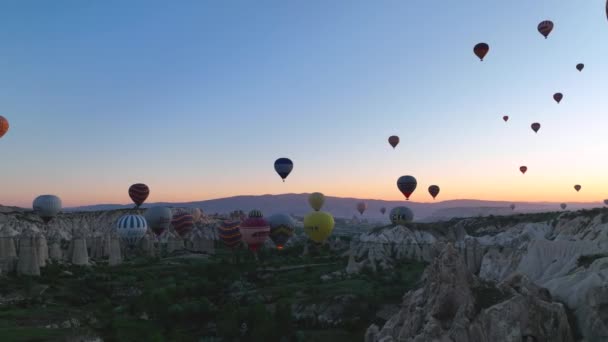 Törökország Drón Repül Csodálatos Szikla Képződmények Mesés Táj — Stock videók