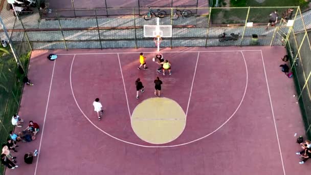 Basketball Court Aerial Background View — Video Stock