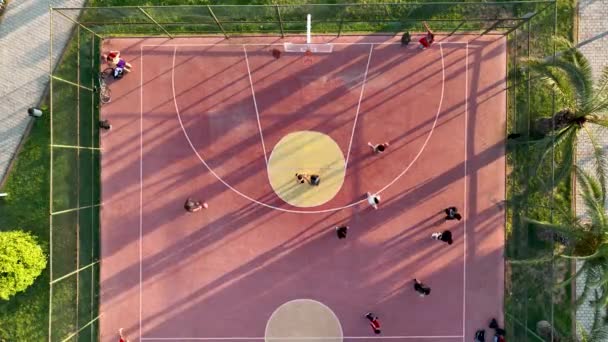 Вид Воздуха Баскетбольную Площадку — стоковое видео