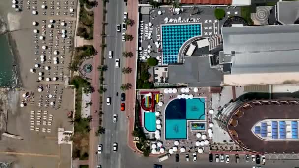 Hotel Beach Aerial View Background — Vídeo de Stock