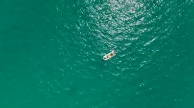 parasailing awesome motor boat aerial view