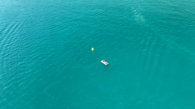 parasailing awesome motor boat aerial view
