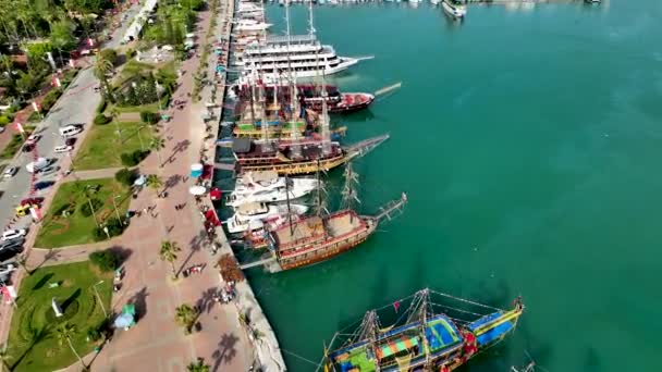 Pirate Harbor Fyrtårn Havnen Awesome Udsigt – Stock-video