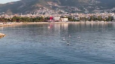 Sunrise Alanya Harbor aerial view awesome view Turkey