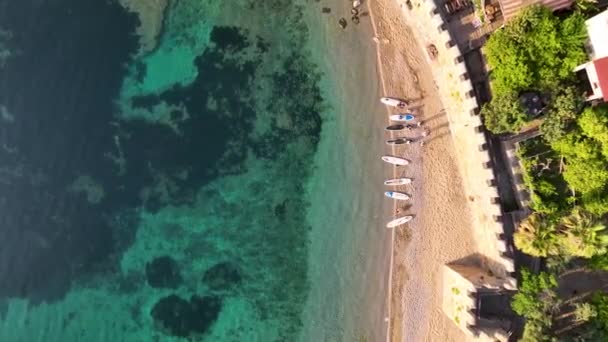 日の出 Alanya港の空中写真素晴らしい景色トルコ — ストック動画