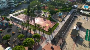 Basketball court aerial view 4 K