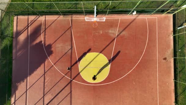 Вид Воздуха Баскетбольную Площадку — стоковое видео