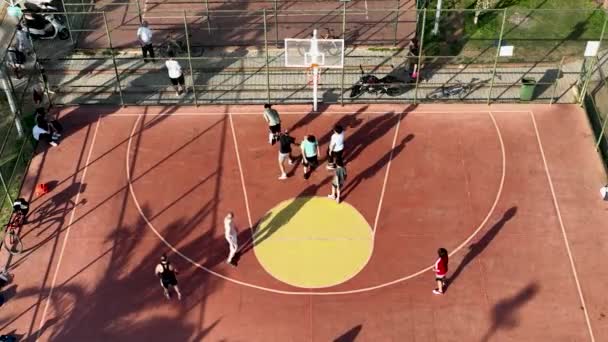 Basketball Court Sport Point Thea Sea Shore — Video Stock