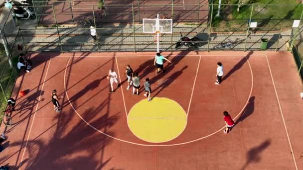 Basketball Court Sport Point Thea Sea Shore — Video Stock