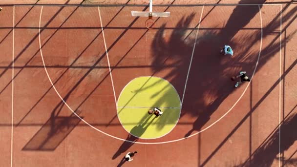 Basketball Court Sport Point Thea Sea Shore — Vídeo de Stock