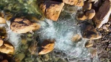 Smooth drone flight , Beautiful textured stones 4K