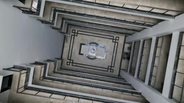 Aerial View House Atrium Space Building Finishing Work — Video Stock