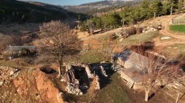 A village where several people live high in the mountains