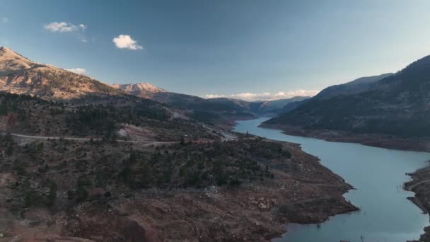 Drone Flight Mountains Beautiful Sunset Light — Vídeo de Stock
