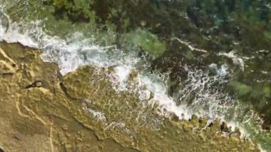 aerial view amazing spring sea