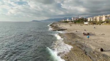 aerial view amazing spring sea