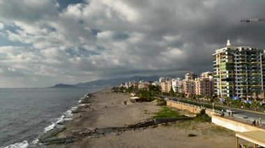 aerial view amazing spring sea