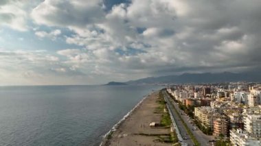 aerial view amazing spring sea