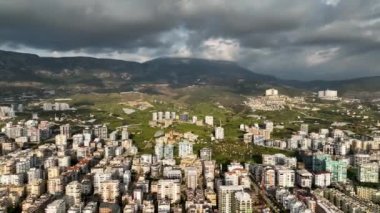 aerial view amazing spring sea
