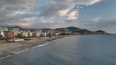 aerial view amazing spring sea