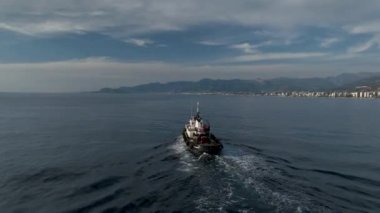 Mooring gas tanker, on the Mediterranean coast