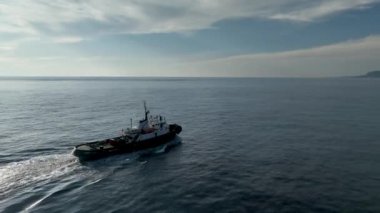 Mooring gas tanker, on the Mediterranean coast