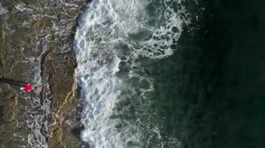aerial view amazing spring sea