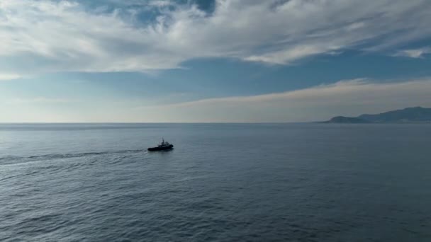 Mooring Gas Tanker Mediterranean Coast — 图库视频影像
