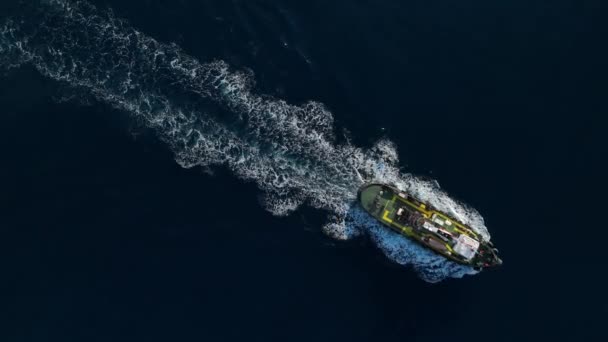 Maritime Industry Mediterranean Sea Aerial View Beautiful Sunlight — Stock Video