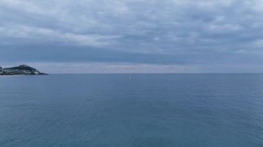 aerial view amazing spring sea