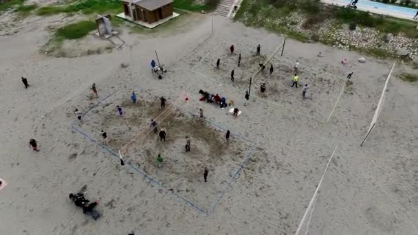 Volleybal Aerial View Awesome Backround — 图库视频影像