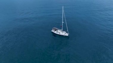Sailing yacht in the tropical lagoon. Tropical landscape.