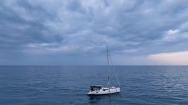 Sailing yacht in the tropical lagoon. Tropical landscape.