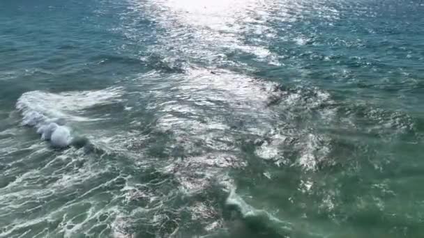 Amazing View Waving Foamy Sea Sandy Shore — Stock Video