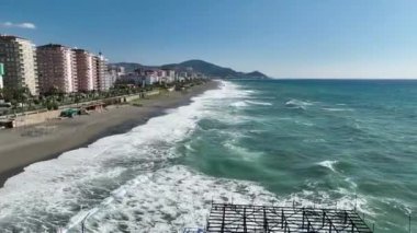 Epic patern ve arkaplan hava görüntüsü gök mavisi su rengi Aerial view 4K