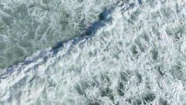 Forte Tempête Sur Bord Mer Vue Aérienne Mer Azur — Video