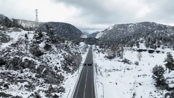 Route Montagne Sinueuse Vue Dessus Vue Aérienne — Video