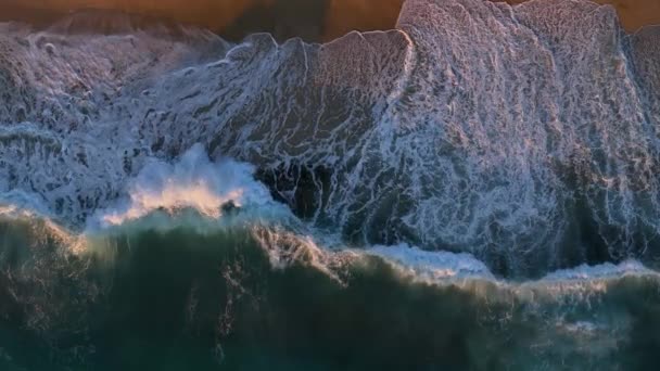 Cinematic Strzelanie Roll Pejzaże Widokiem Plażę Morski Piasek Zachody Słońca — Wideo stockowe